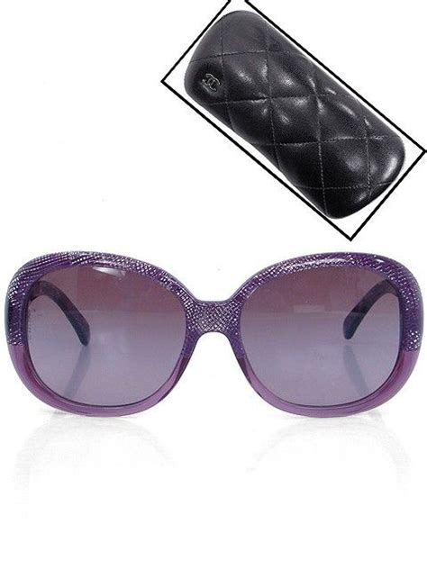 chanel purple top|Chanel purple sunglasses.